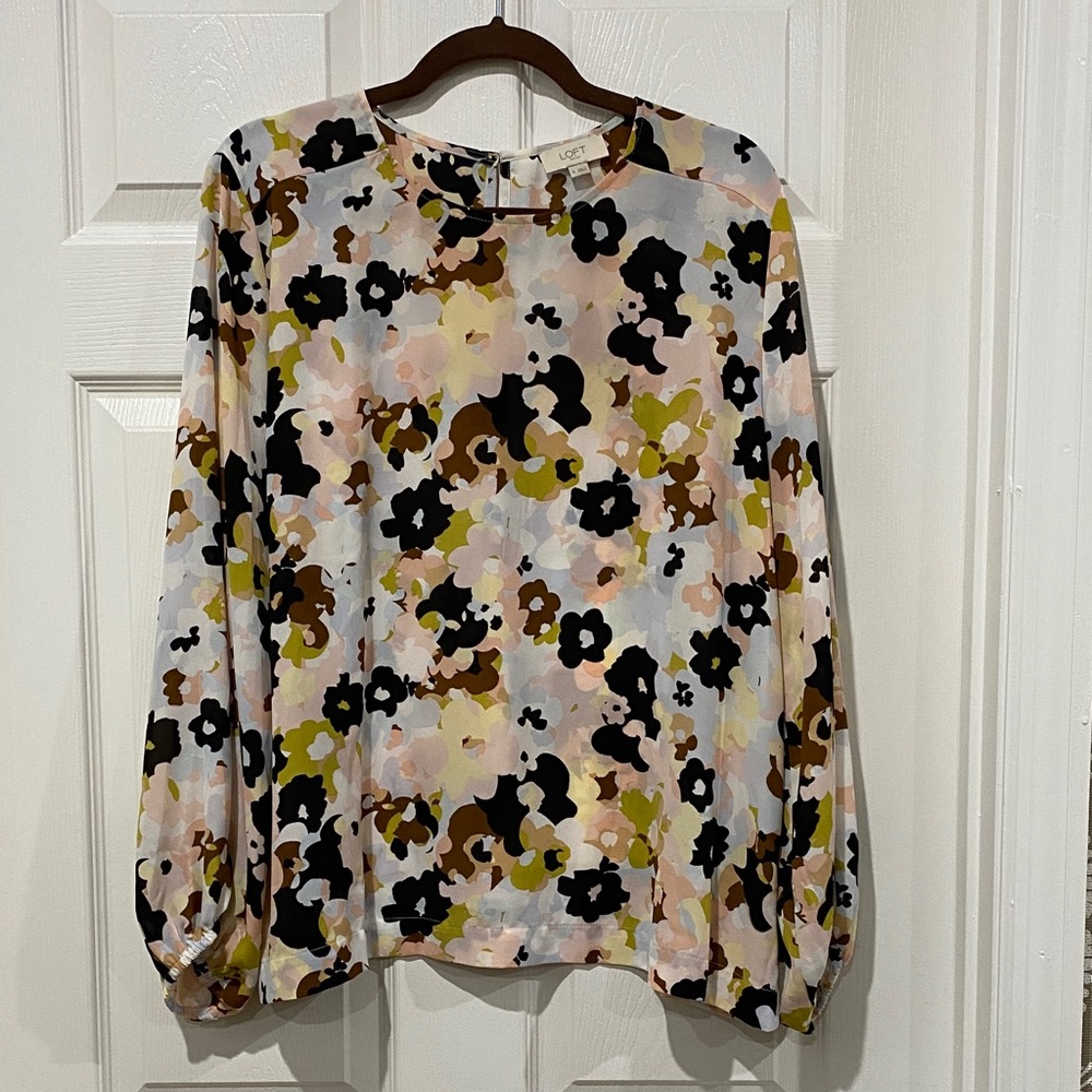 LOFT Multicolor Floral Blouse